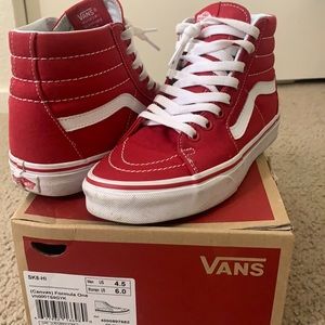 Red skate high vans